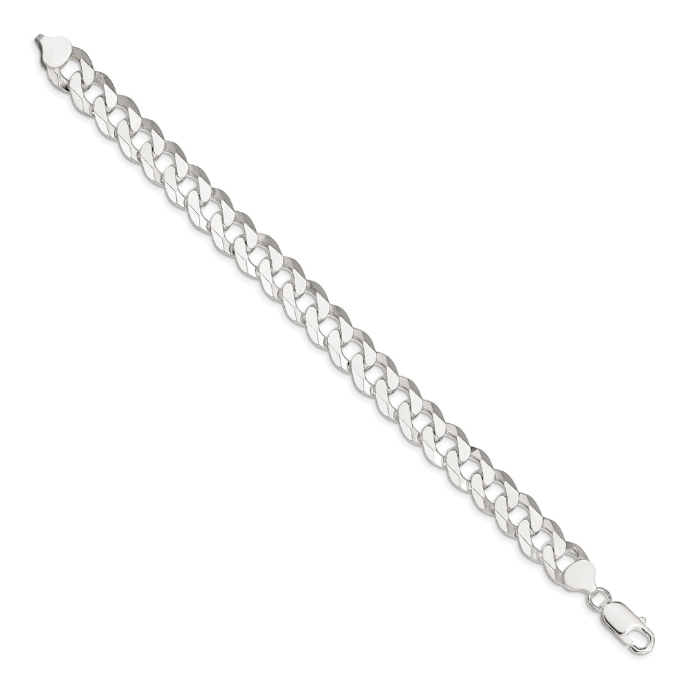 Sterling Silver 10.6mm Beveled Curb Bracelet