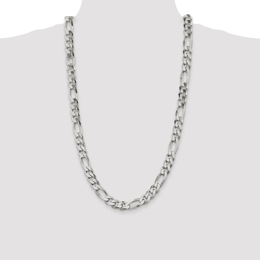 Sterling Silver 10.75mm Figaro Chain