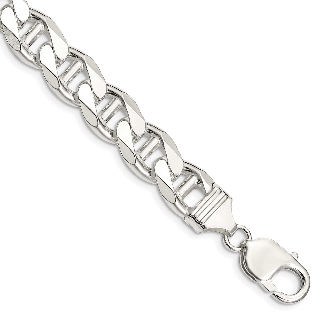 Sterling Silver 10.8mm D.C. Flat Anchor Curb Bracelet