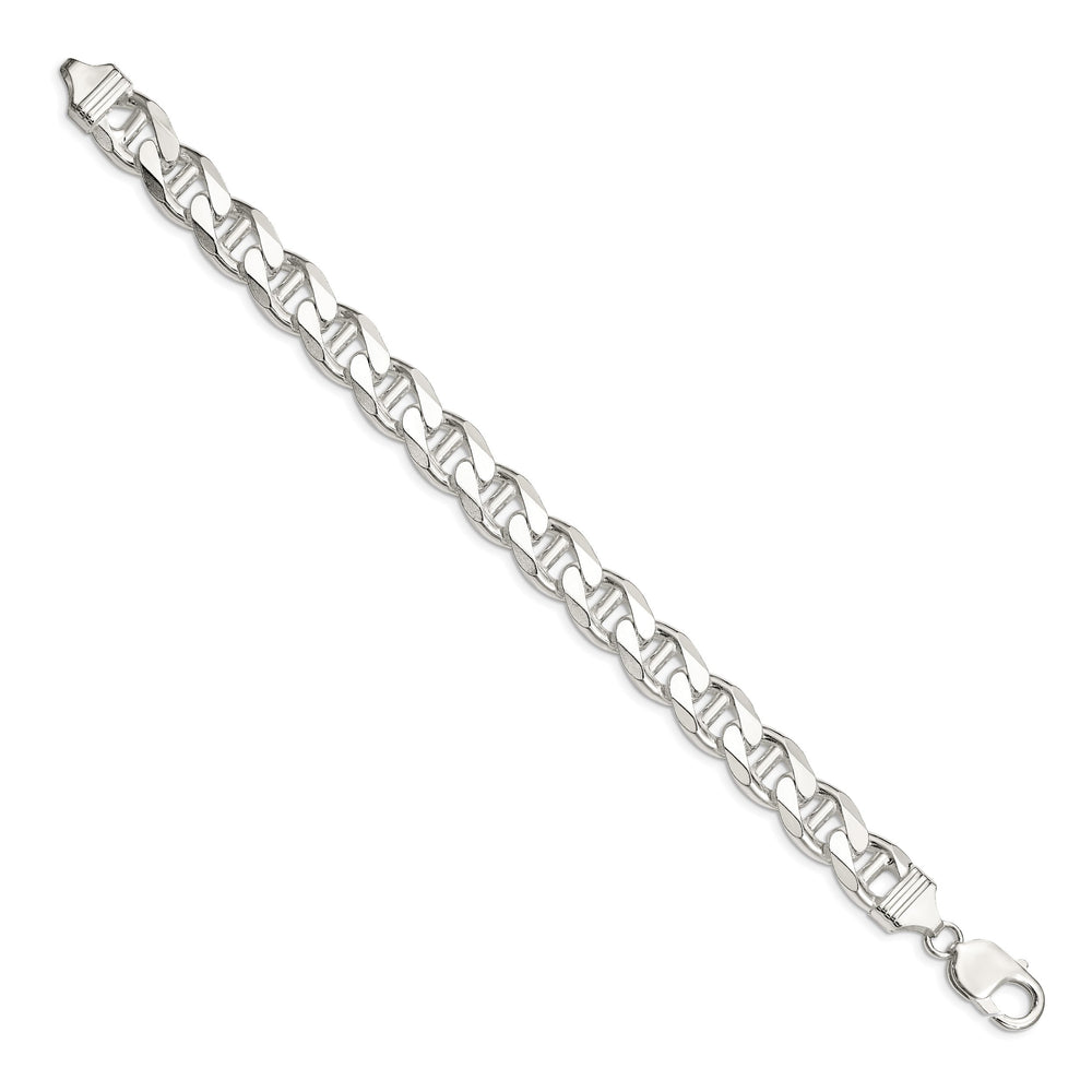 Sterling Silver 10.8mm D.C. Flat Anchor Curb Bracelet