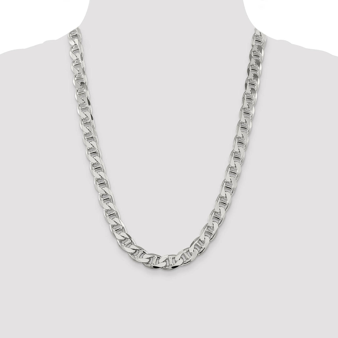 Sterling Silver 10.8mm D.C. Flat Anchor Curb Chain