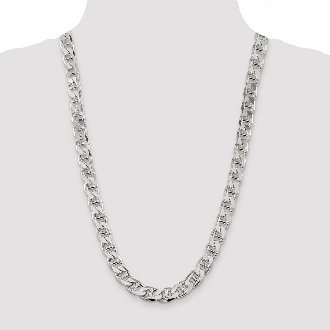 Sterling Silver 10.8mm D.C. Flat Anchor Curb Chain