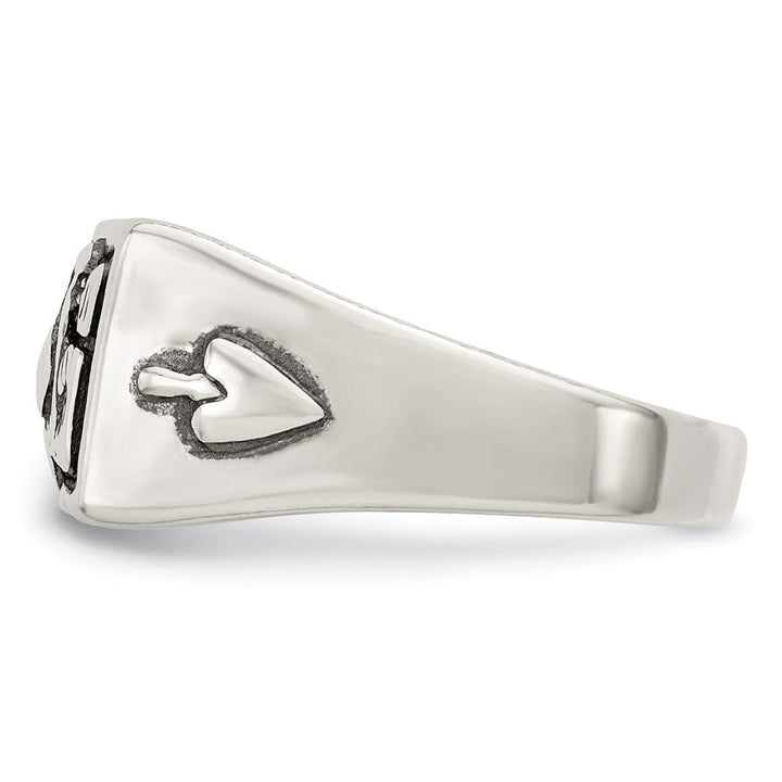 Sterling Silver 10 mm Antiqued Masonic Ring