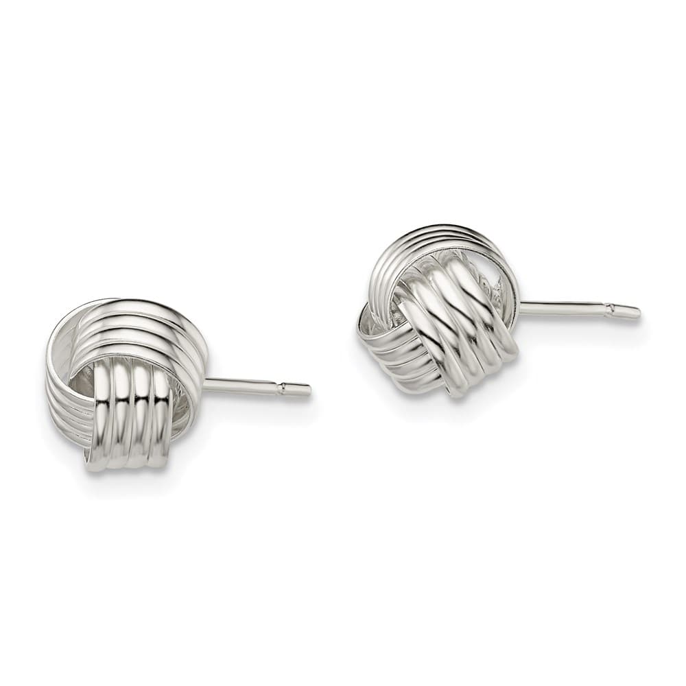 Sterling Silver 10mm Love Knot Post Earrings