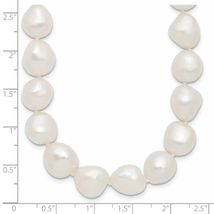 Sterling Silver 11-12mm White Baroque Cultured Pearl 18 inch Necklace