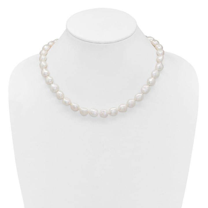 Sterling Silver 11-12mm White Baroque Cultured Pearl 18 inch Necklace