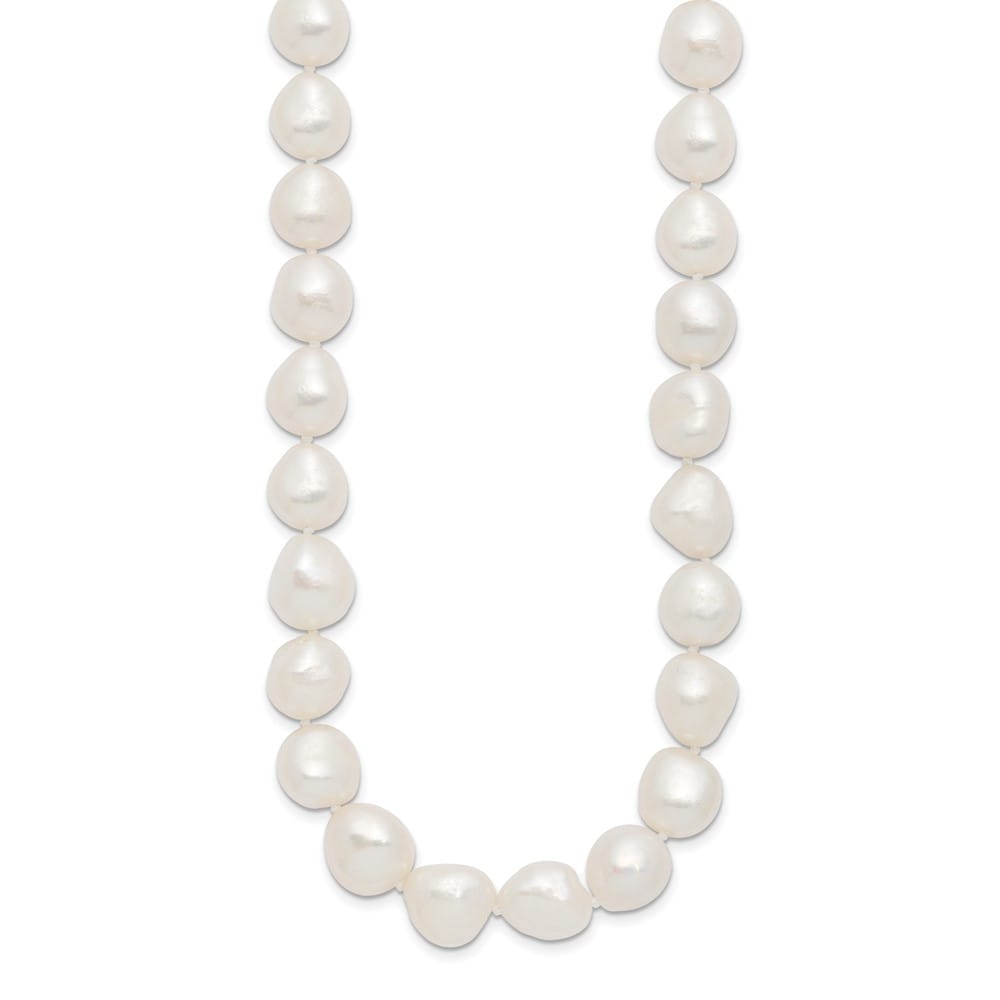 Sterling Silver 11-12mm White Baroque Cultured Pearl 18 inch Necklace