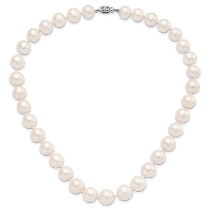 Sterling Silver 11-12mm White Round Cultured Pearl 18 inch Necklace
