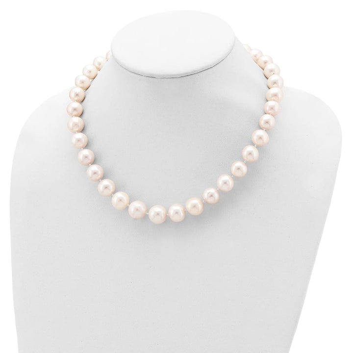 Sterling Silver 11-12mm White Round Cultured Pearl 18 inch Necklace
