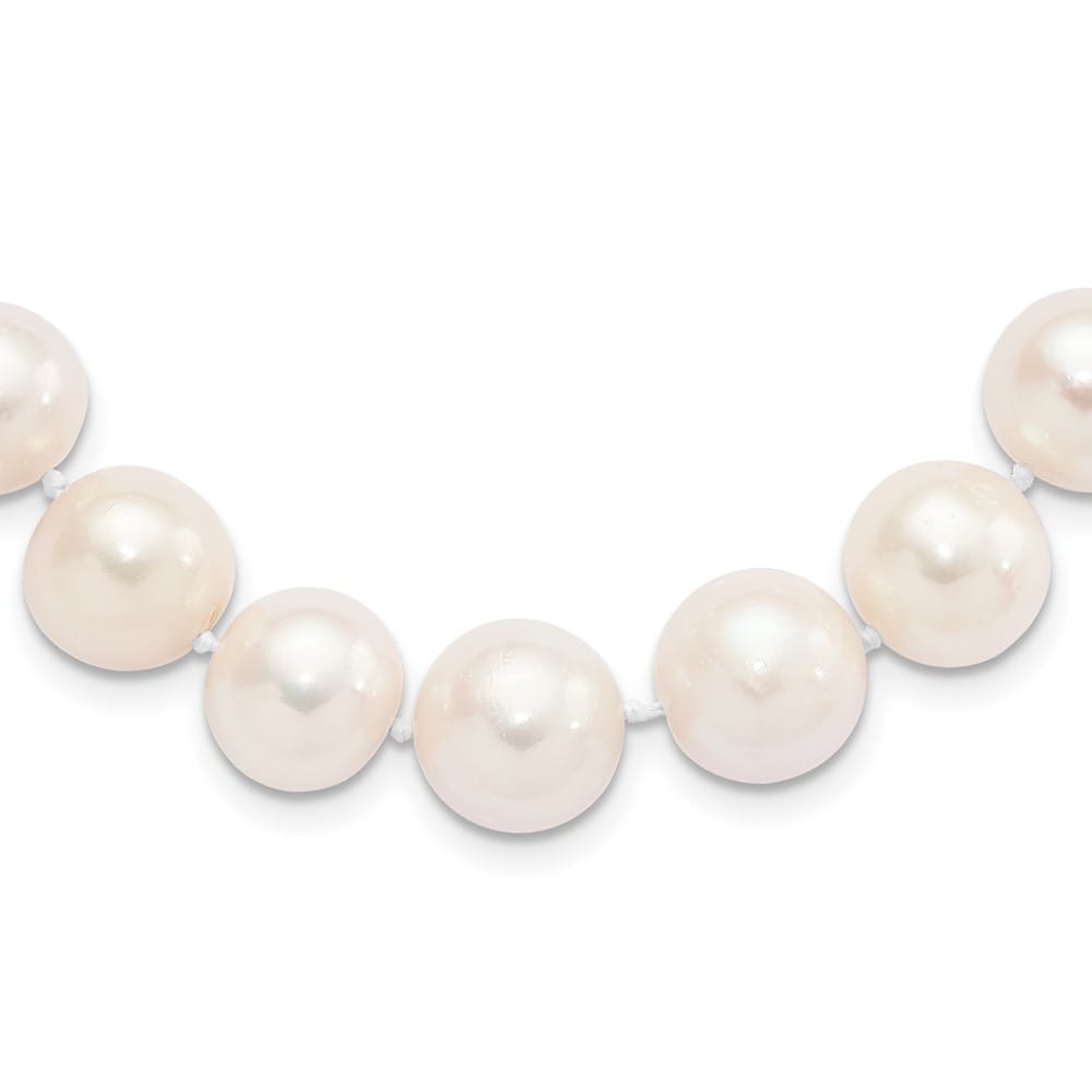 Sterling Silver 11-12mm White Round Cultured Pearl 18 inch Necklace