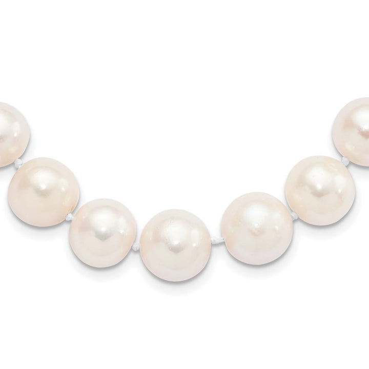 Sterling Silver 11-12mm White Round Cultured Pearl 18 inch Necklace