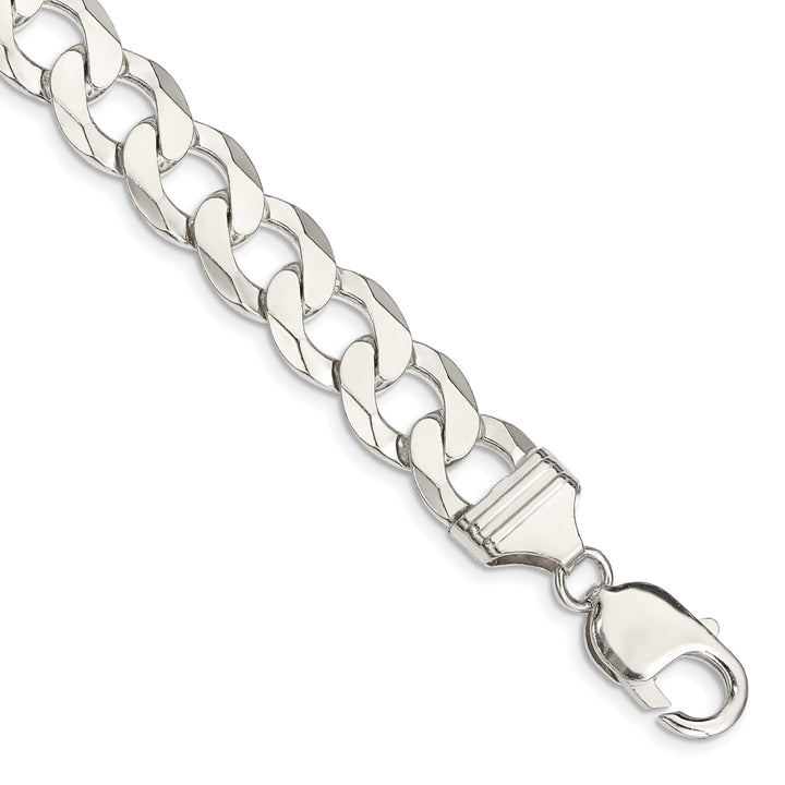 Sterling Silver 11.75mm Flat Curb Bracelet