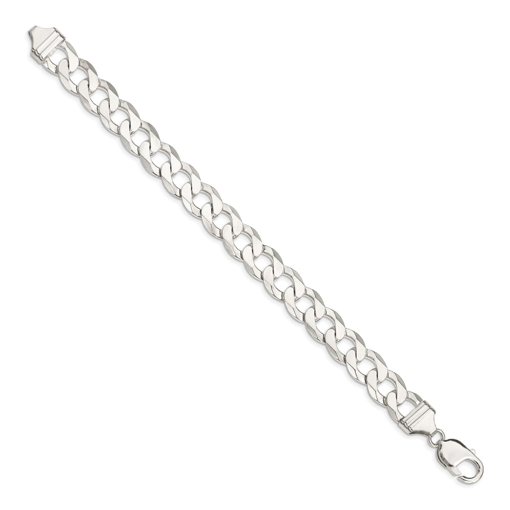 Sterling Silver 11.75mm Flat Curb Bracelet