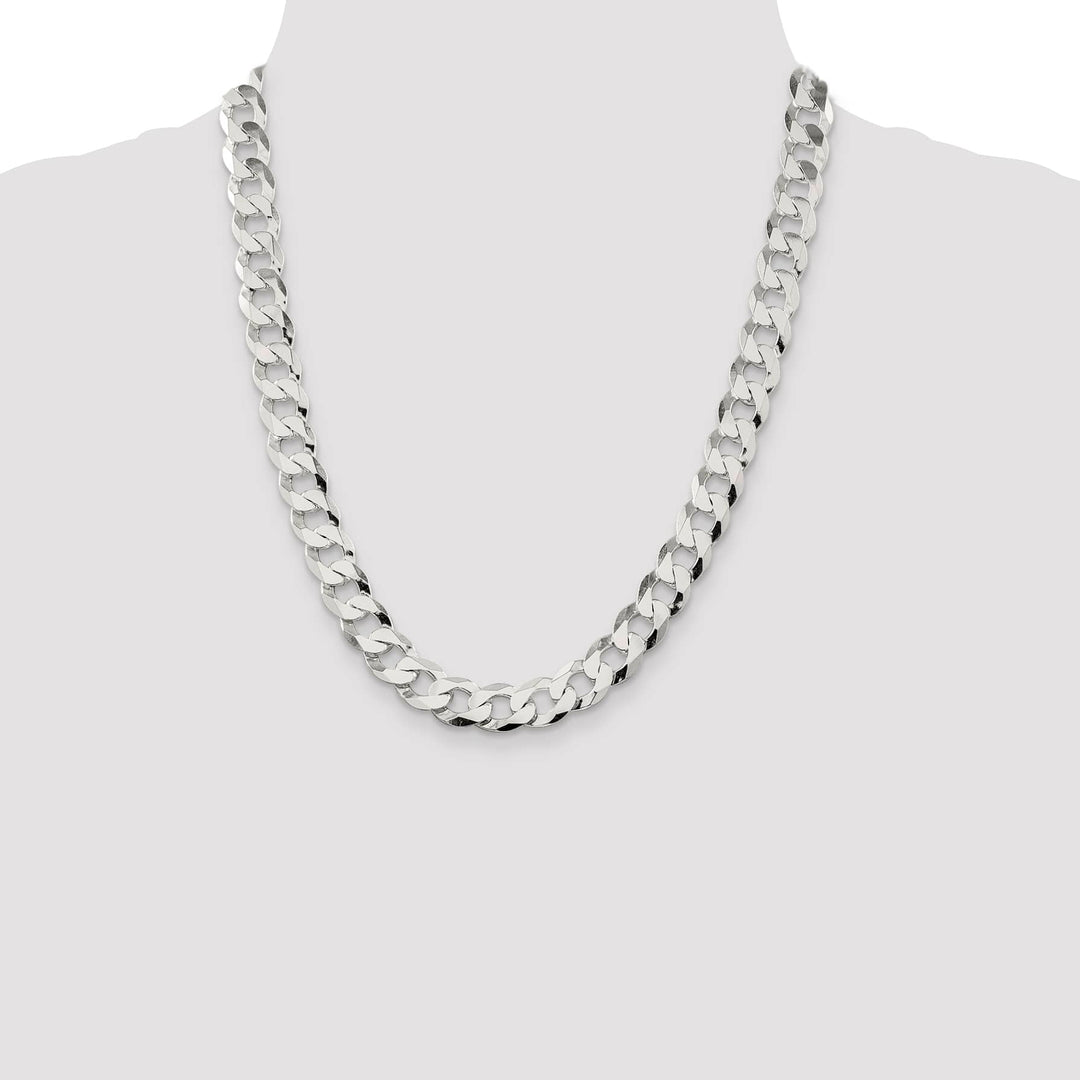 Sterling Silver 11.75mm Flat Curb Chain