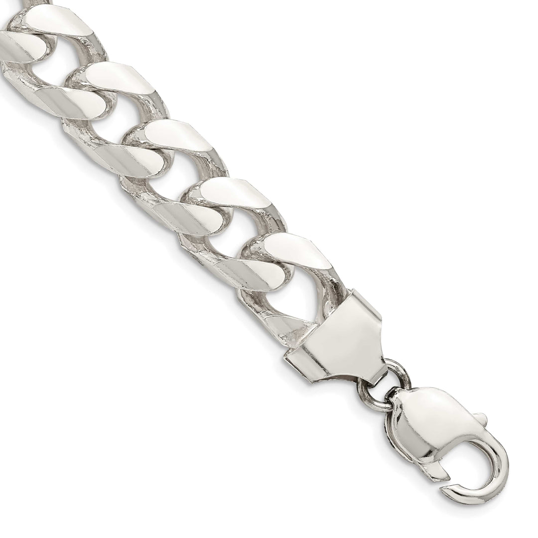 Sterling Silver 11mm Domed with Side D.C. Curb Bracelet