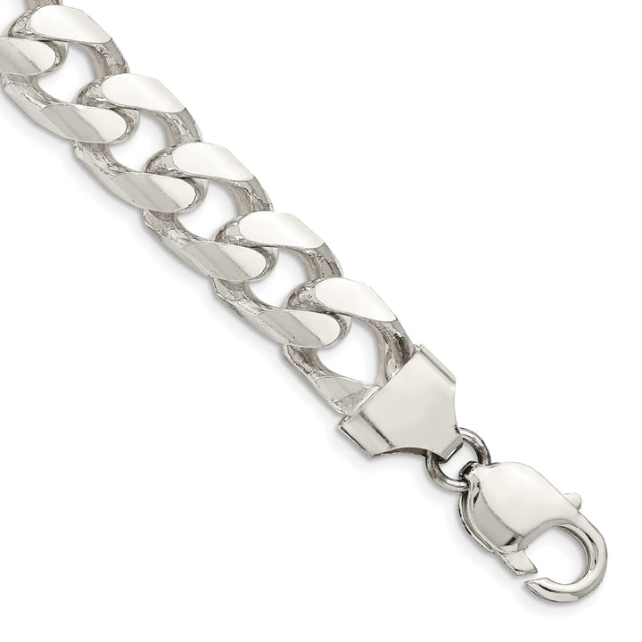 Sterling Silver 11mm Domed with Side D.C. Curb Bracelet