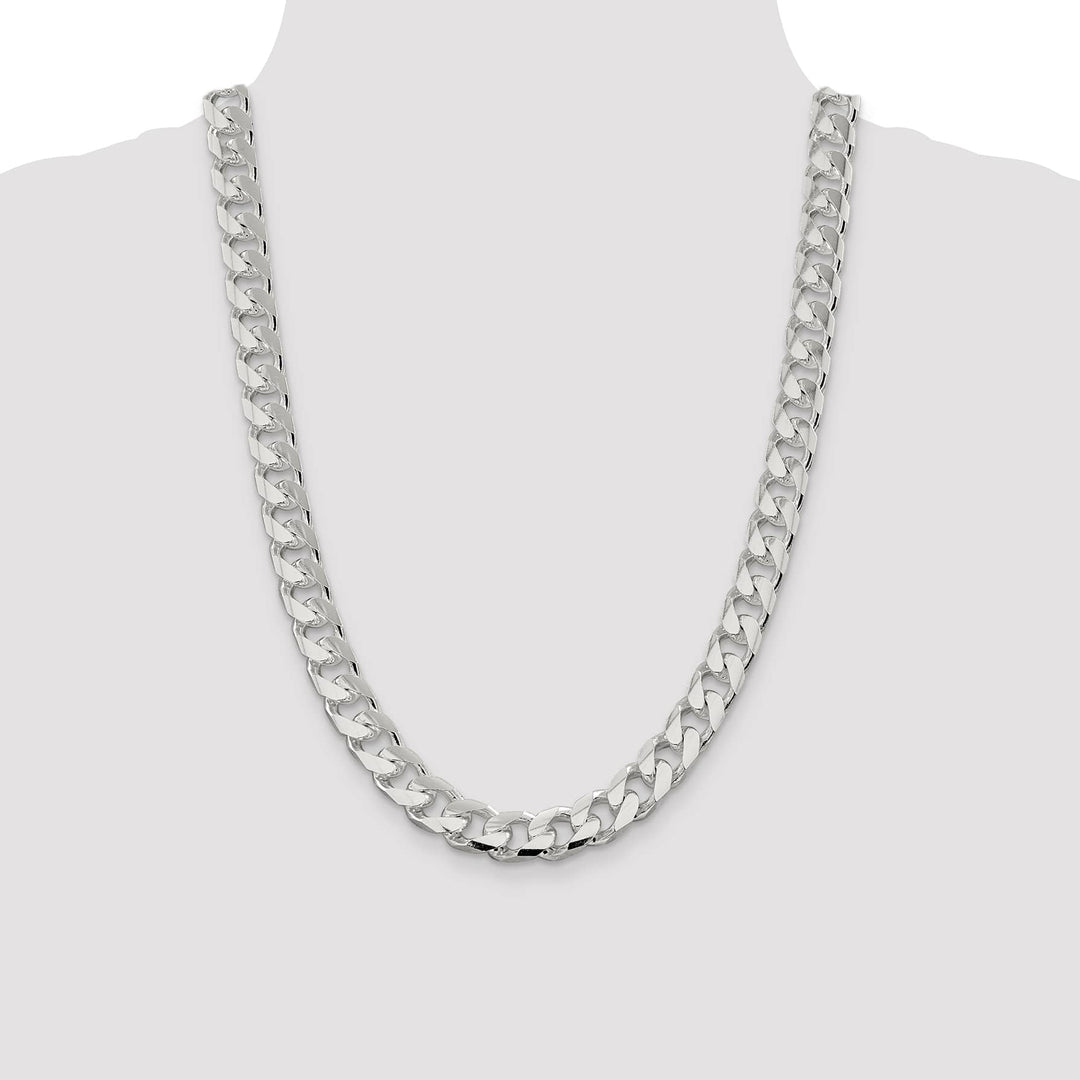 Sterling Silver 11mm Domed with Side D.C. Curb Chain