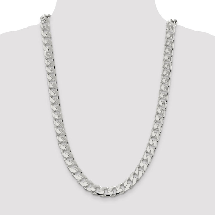 Sterling Silver 11mm Domed with Side D.C. Curb Chain