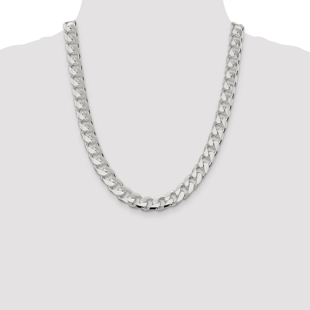 Sterling Silver 11mm Domed with Side D.C. Curb Chain