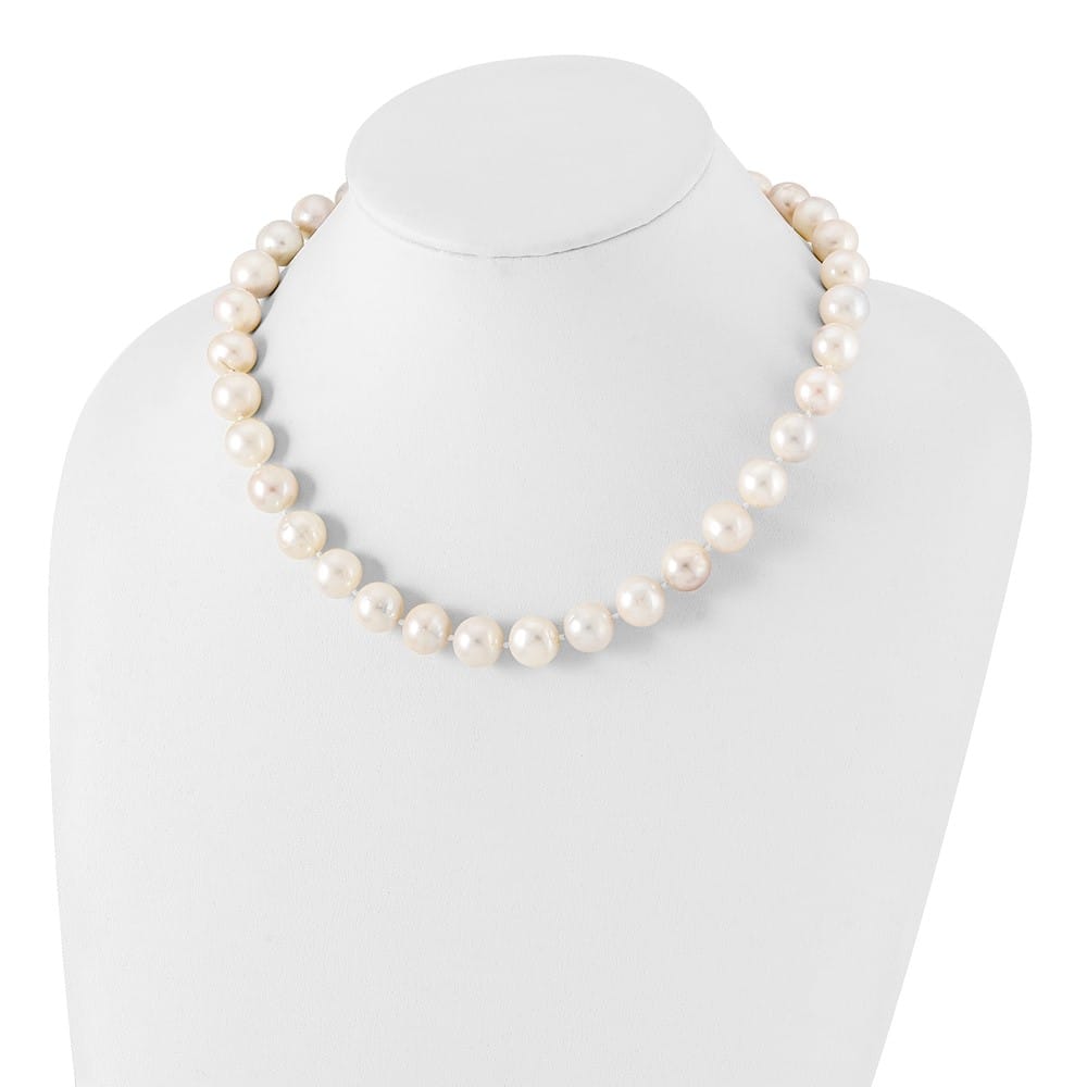Sterling Silver 12-13mm White Round Cultured Pearl 18 inch Necklace