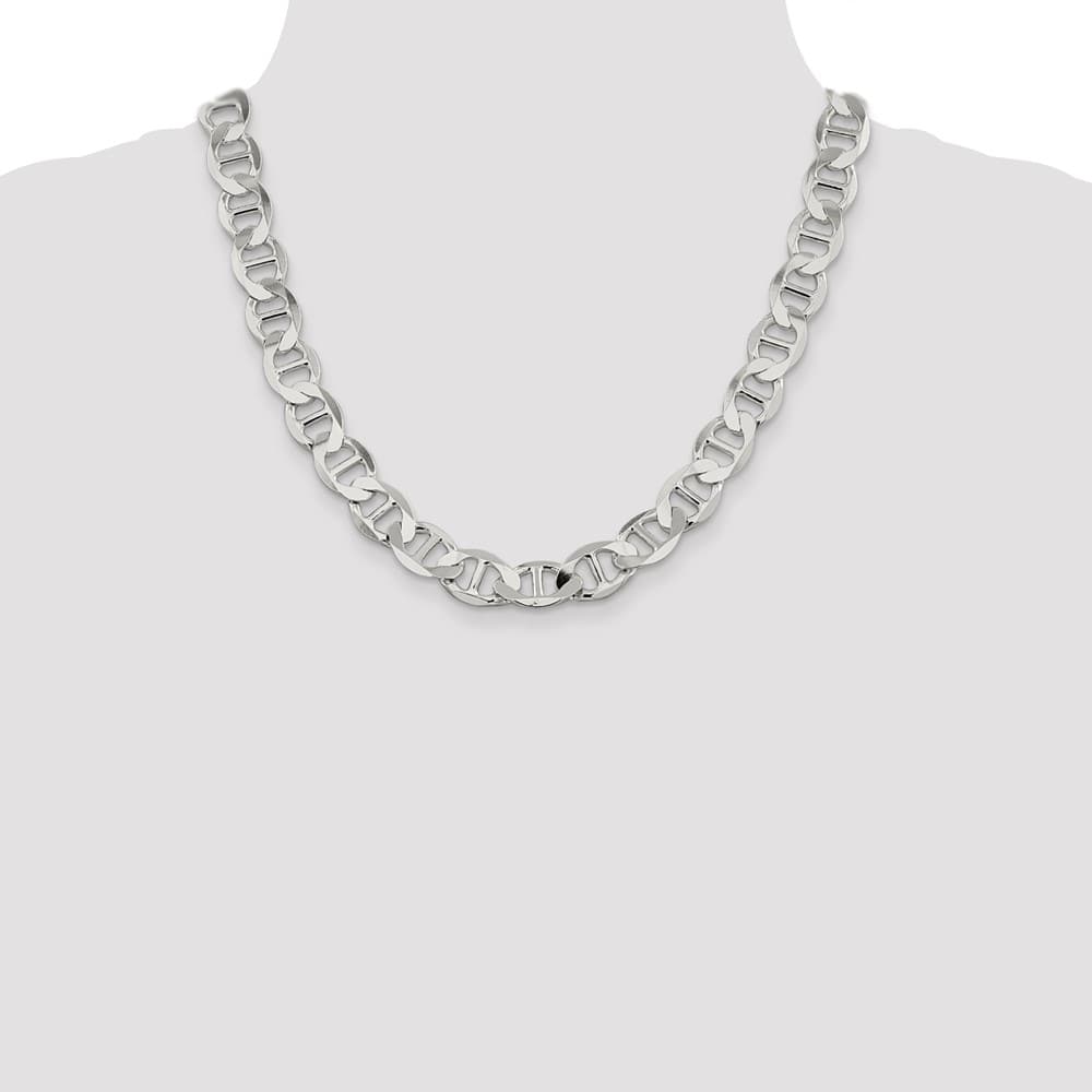 Sterling Silver 12.3mm Flat Anchor Chain Size 20