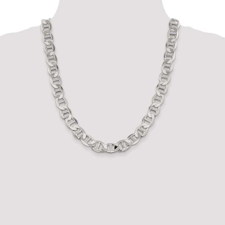 Sterling Silver 12.3mm Flat Anchor Chain Size 22