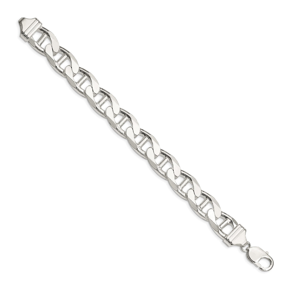 Sterling Silver 13.5mm D.C. Flat Anchor Curb Bracelet