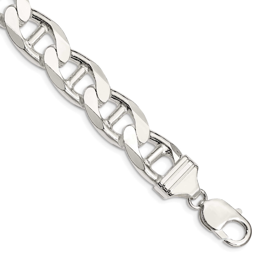 Sterling Silver 13.5mm D.C. Flat Anchor Curb Bracelet
