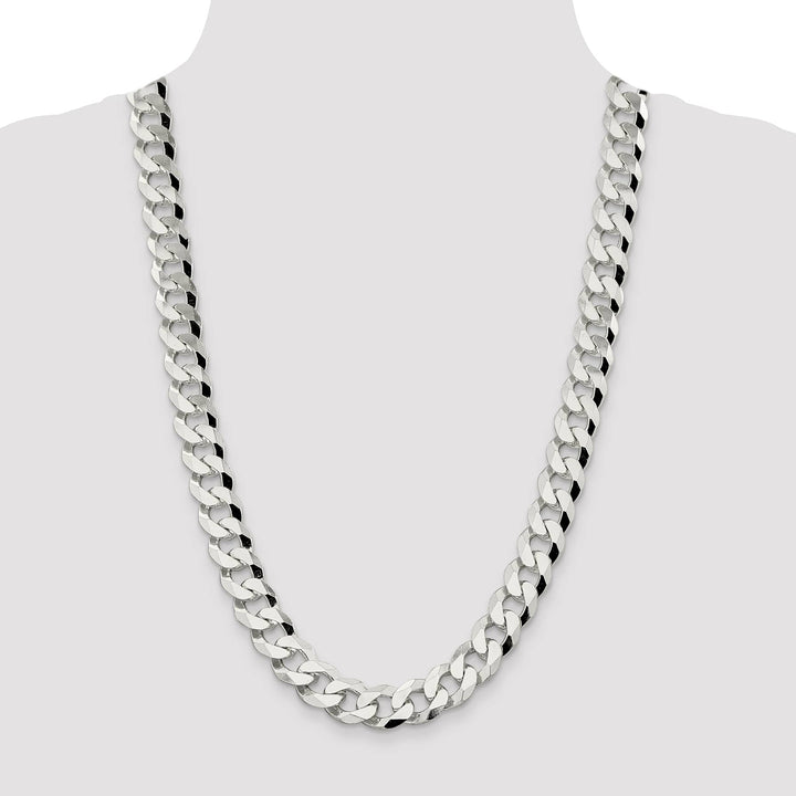 Sterling Silver 14mm Beveled Curb Chain