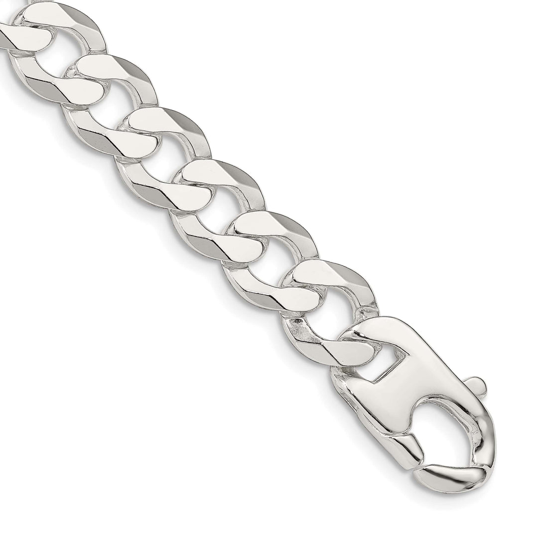 Sterling Silver 14mm Flat Curb Bracelet 9 Inch