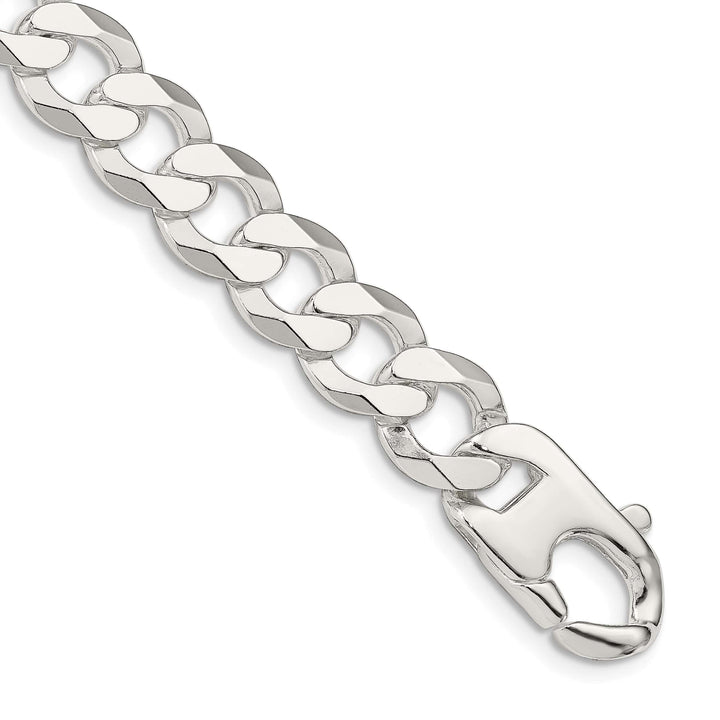 Sterling Silver 14mm Flat Curb Bracelet 9 Inch