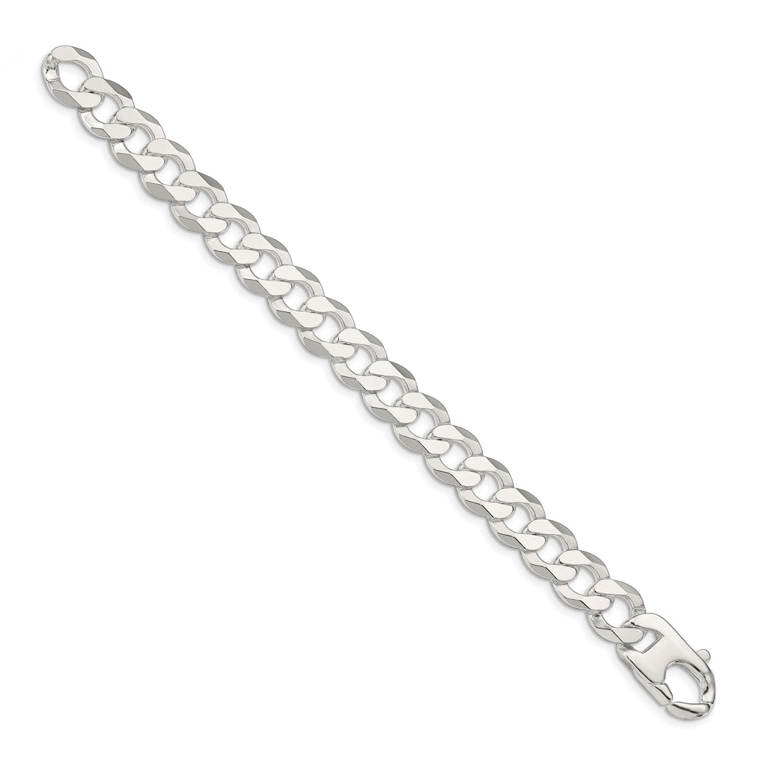 Sterling Silver 14mm Flat Curb Bracelet 9 Inch