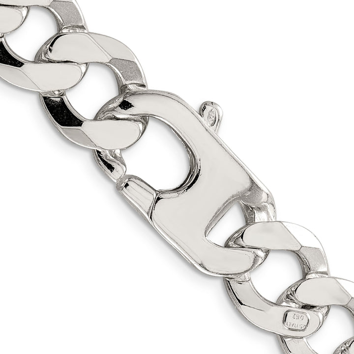 Sterling Silver 14mm Flat Curb Chain