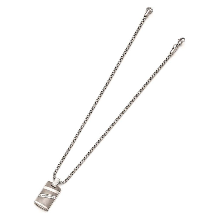 Sterling Silver .18ctw Diamond w/ Bezel Neck 20 inch Necklace