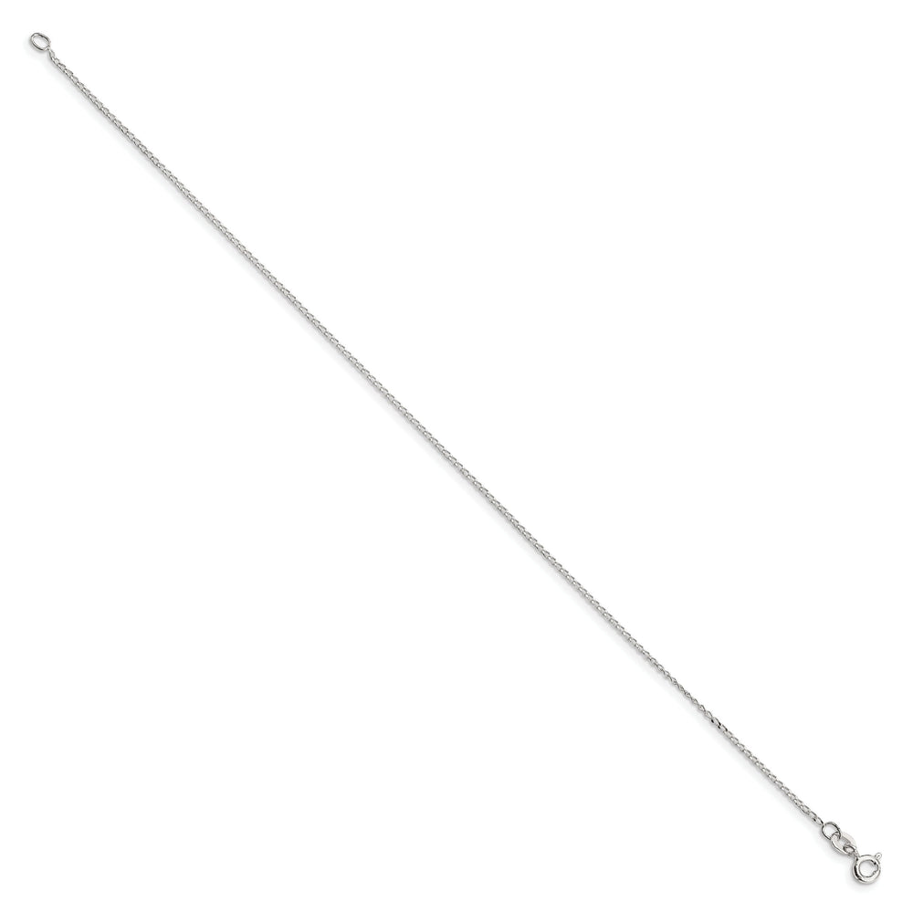 Sterling Silver 1mm Open Elongated Link Curb Anklet