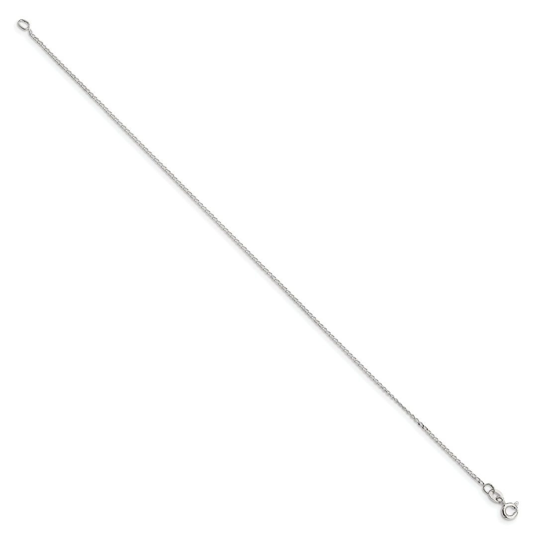 Sterling Silver 1mm Open Elongated Link Curb Anklet