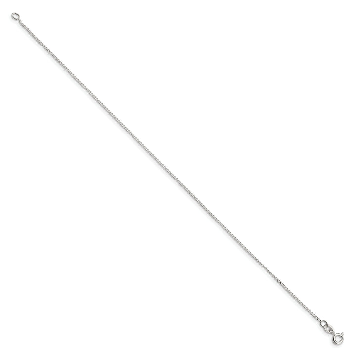 Sterling Silver 1mm Open Elongated Link Curb Anklet