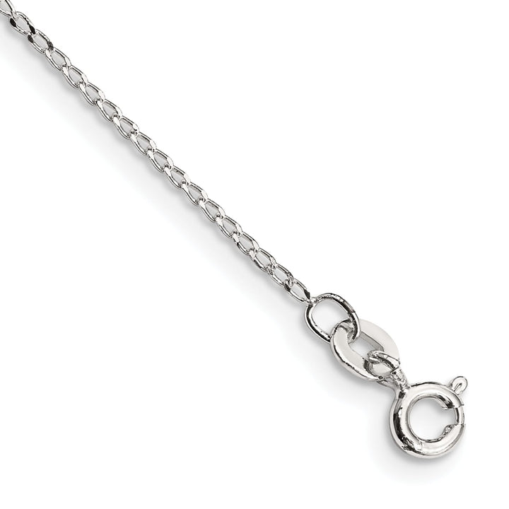 Sterling Silver 1mm Open Elongated Link Curb Anklet