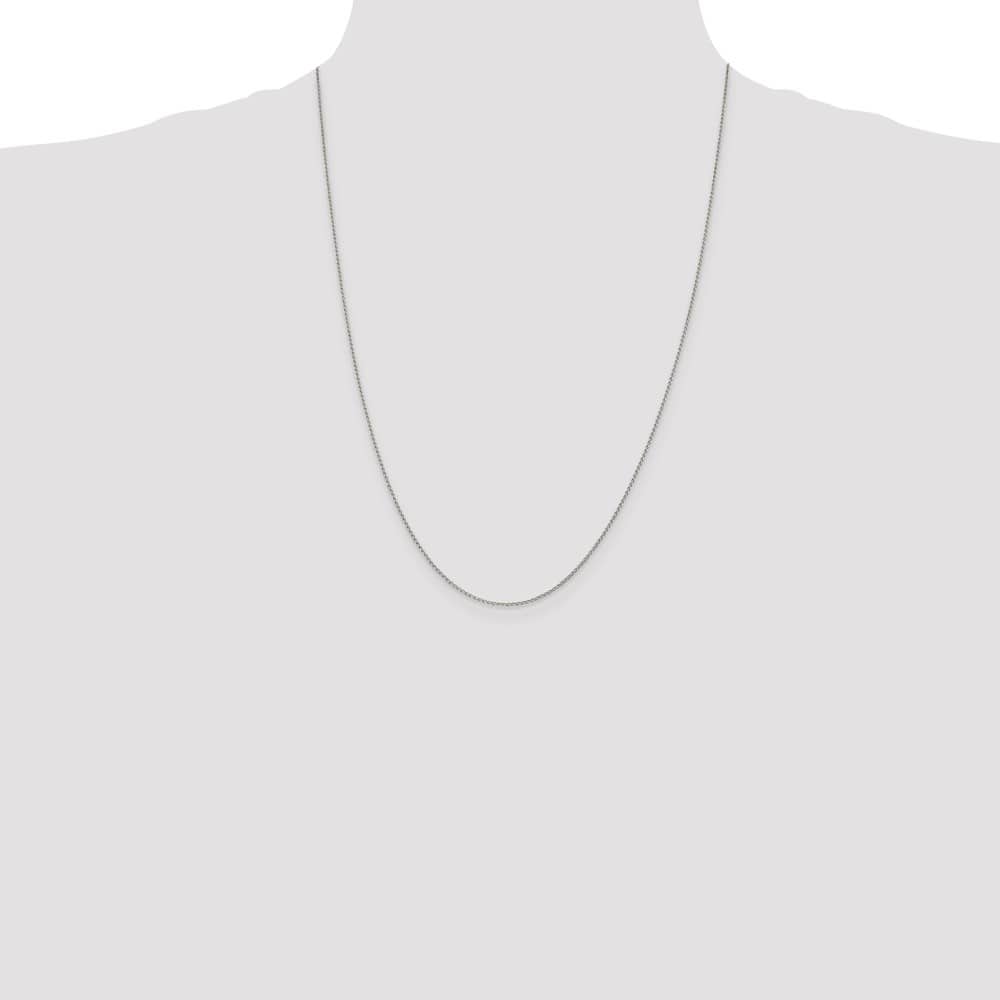 Sterling Silver 1mm Open Elongated Link Curb Chain Size 24