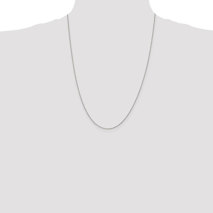 Sterling Silver 1mm Open Elongated Link Curb Chain Size 24