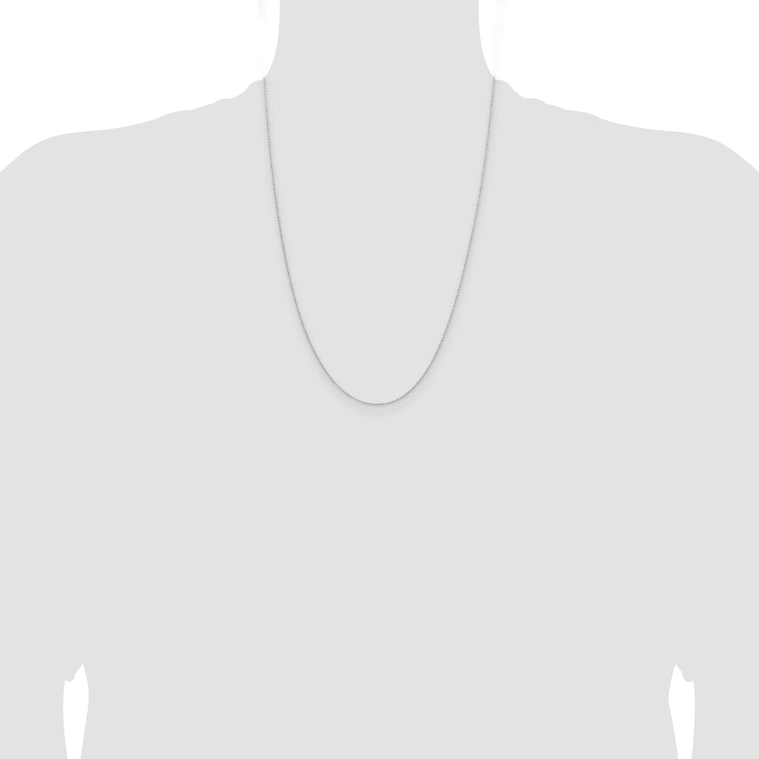 Sterling Silver 1mm Rhodium Finish Cable Chain