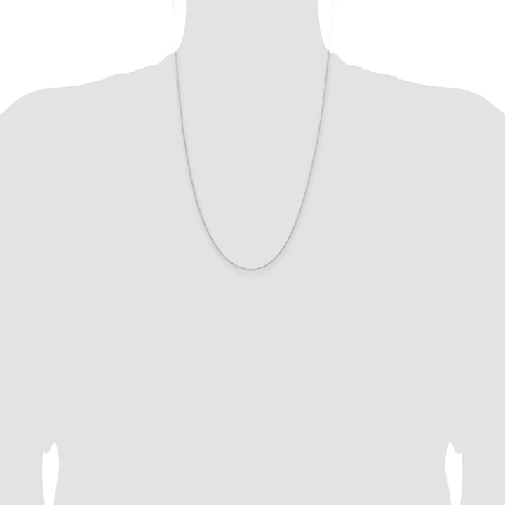 Sterling Silver 1mm Rhodium Finish Cable Chain