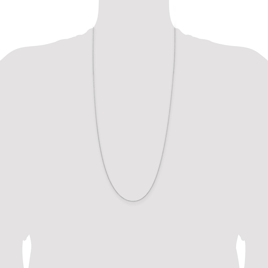 Sterling Silver 1mm Rhodium Finish Cable Chain