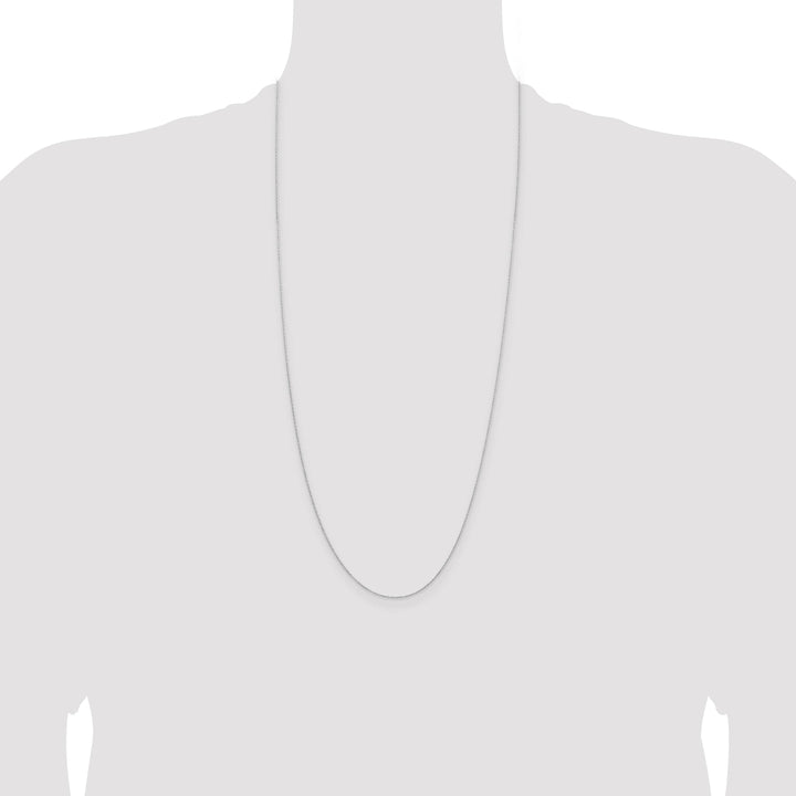Sterling Silver 1mm Rhodium Finish Cable Chain