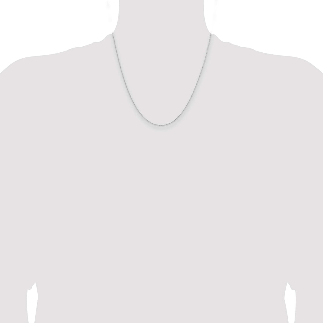 Sterling Silver 1mm Rhodium Finish Cable Chain