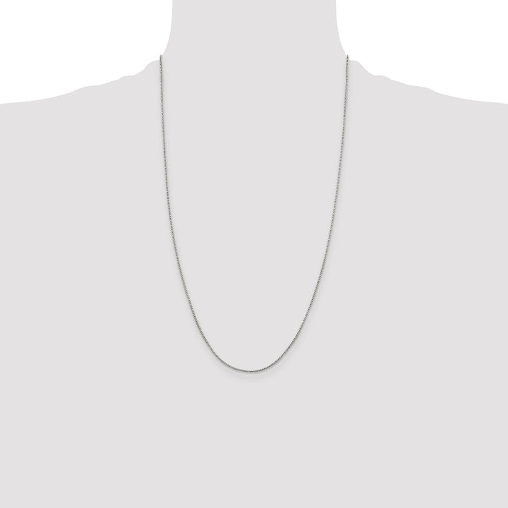 Sterling Silver 1mm Round Box Chain 26 Inch