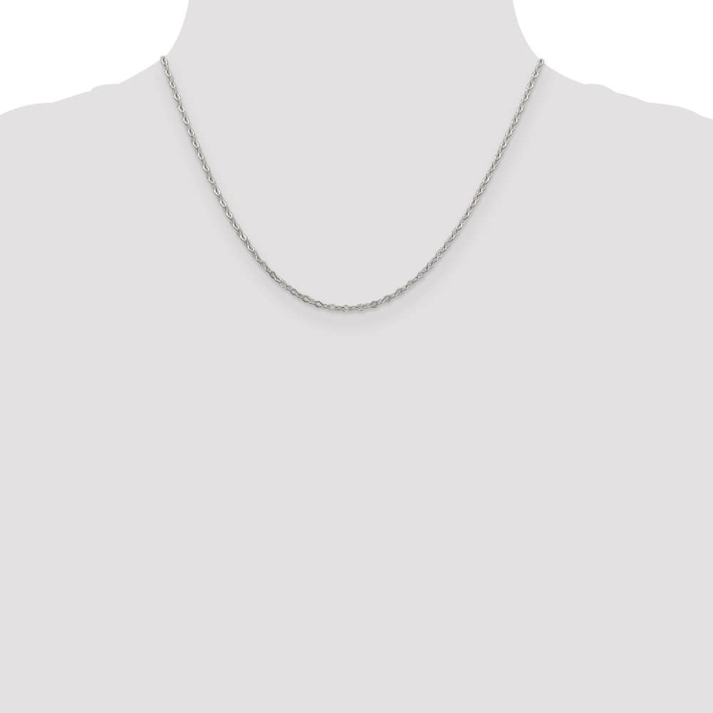 Sterling Silver 2.25mm Fancy Navette Link Chain Size 18