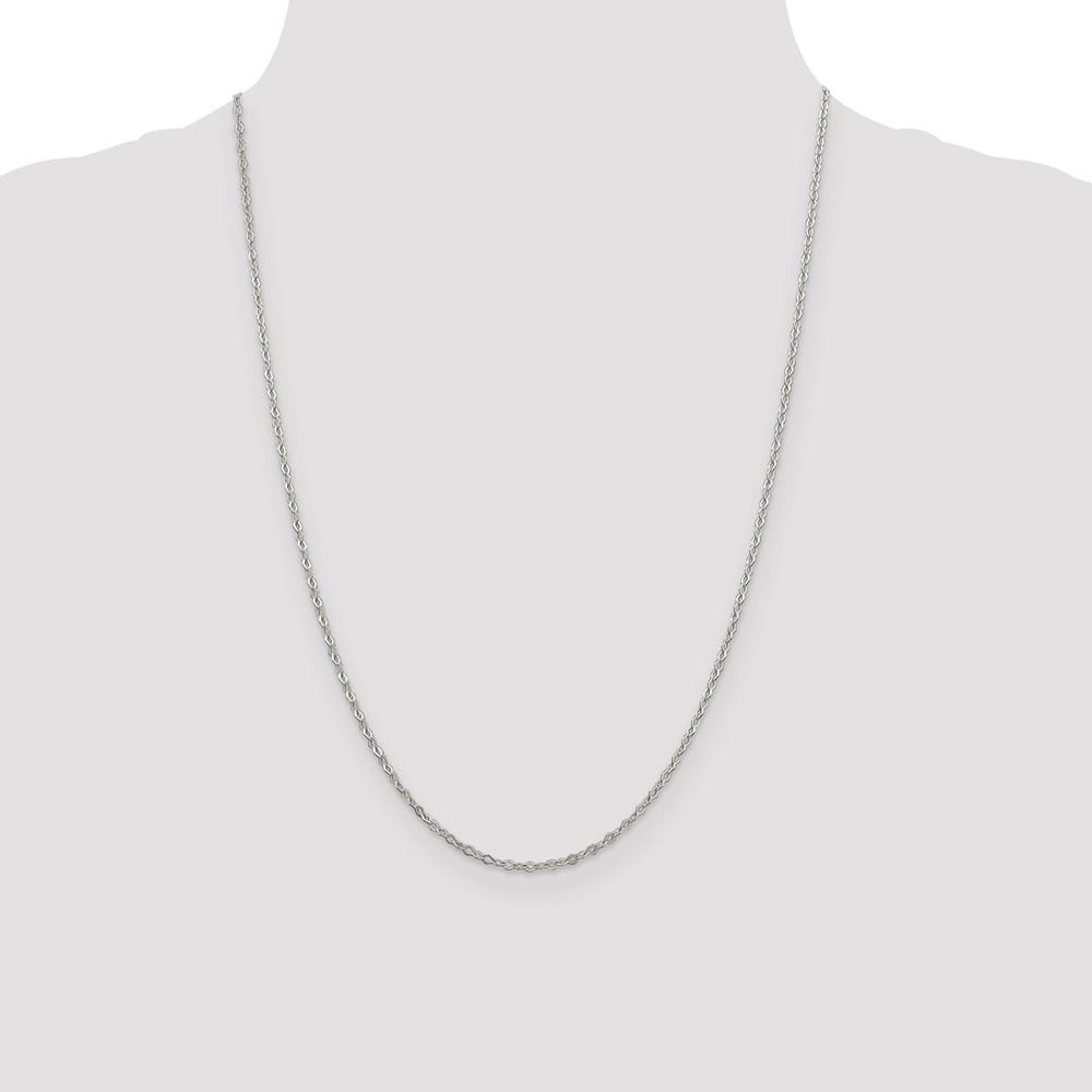 Sterling Silver 2.25mm Fancy Navette Link Chain Size 24