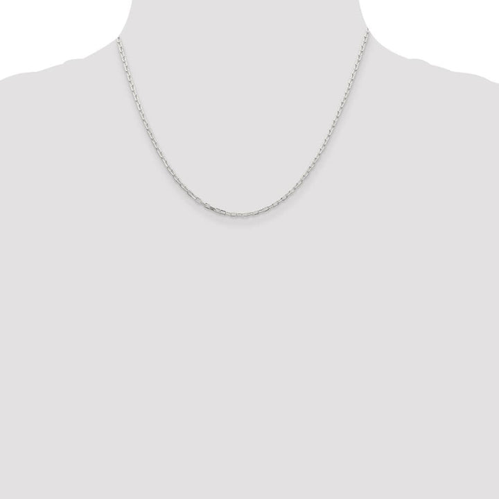 Sterling Silver 2.2mm D.C. Long Link Cable Chain Size 18