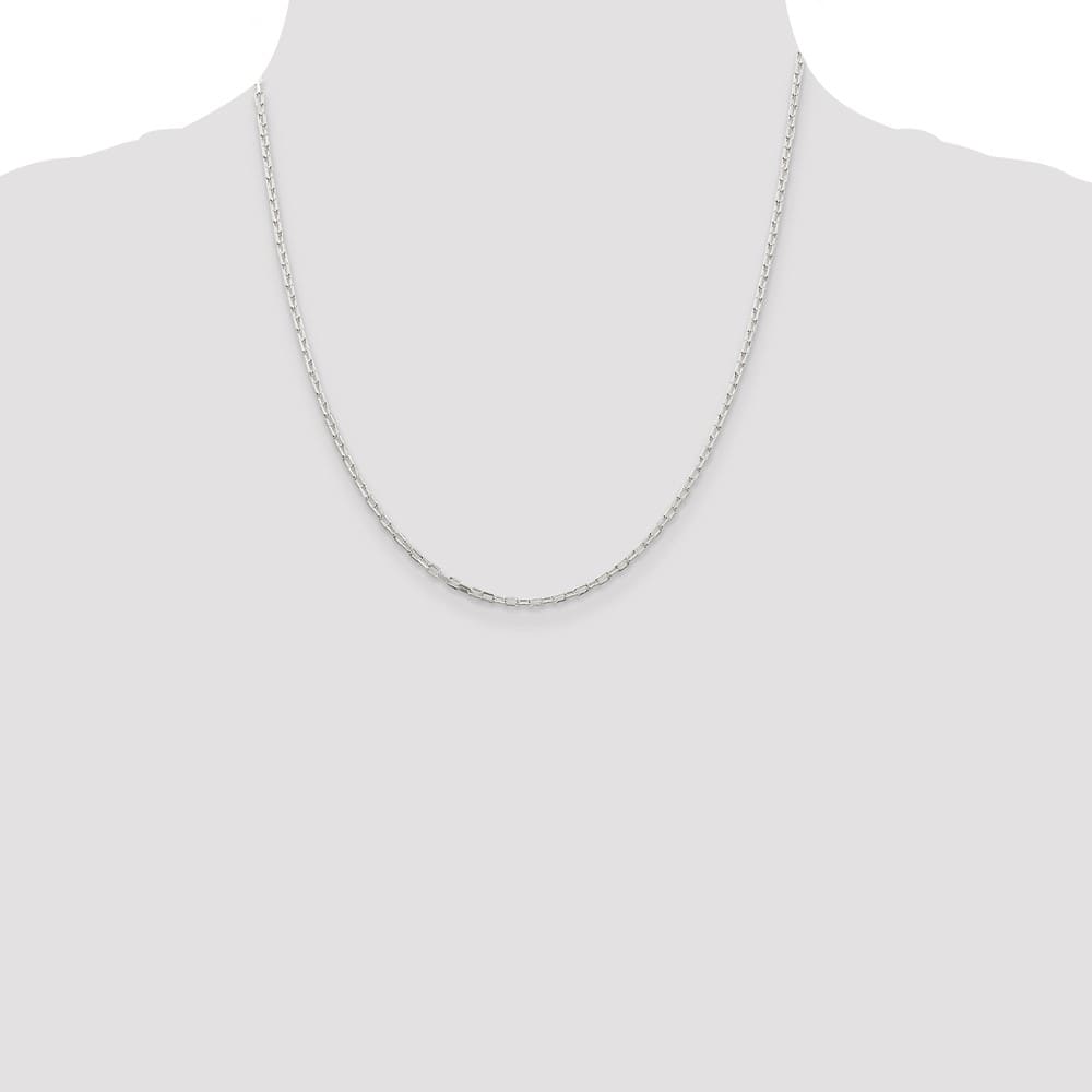 Sterling Silver 2.2mm D.C. Long Link Cable Chain Size 20